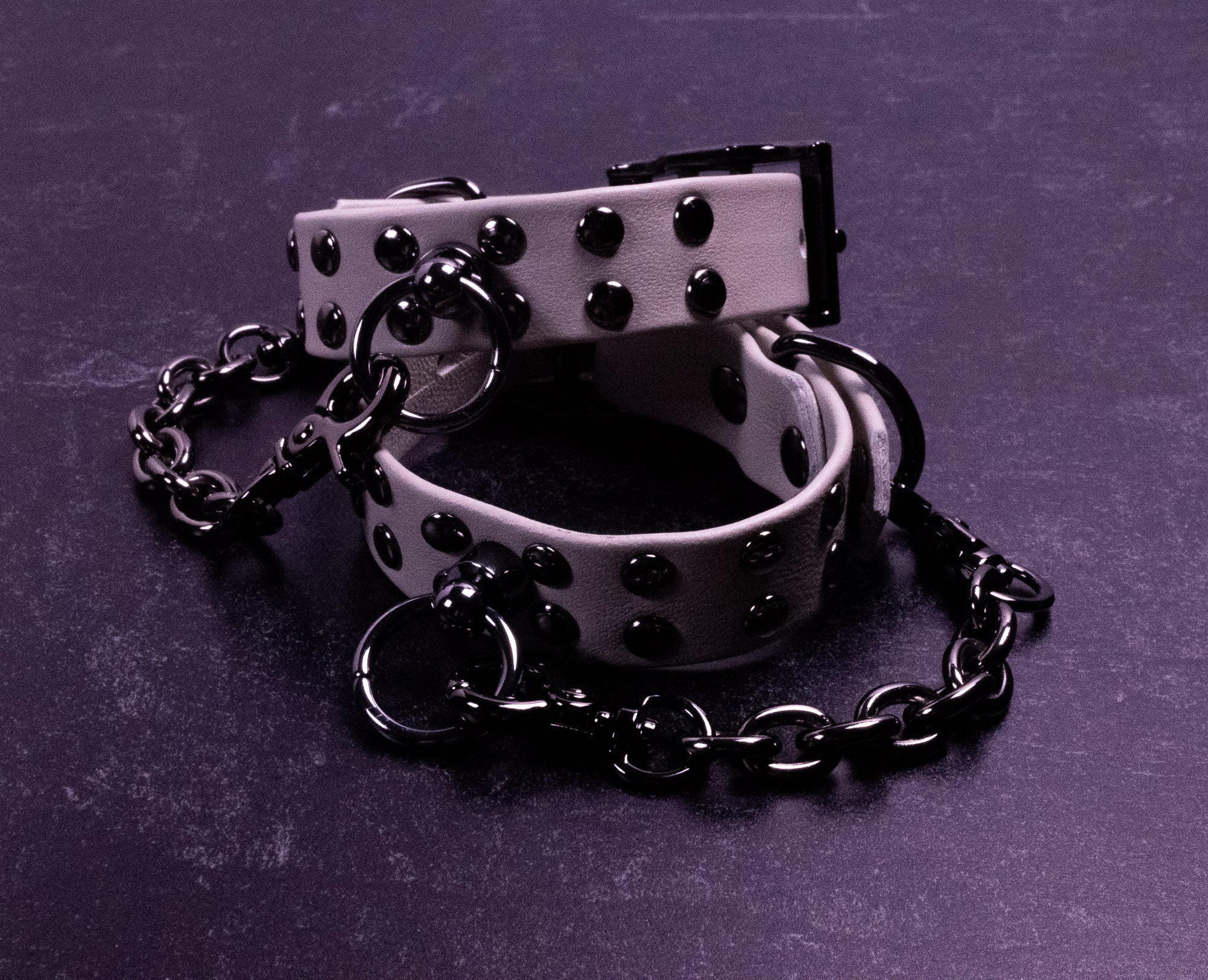 Gunmetal & Mushroom Leather Cuffs _ LIMITED _