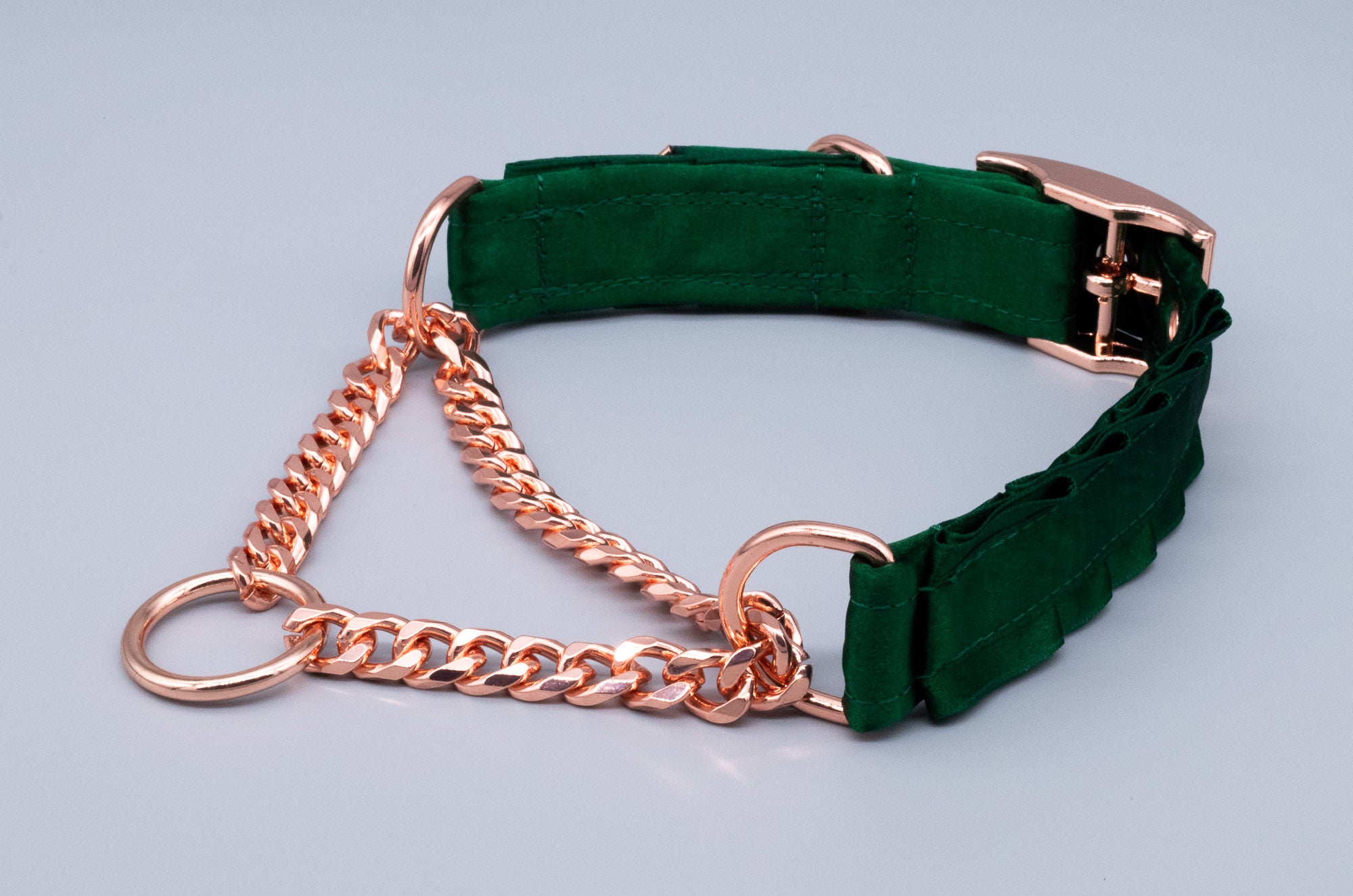 Hunter Green Mini O-Ring Martingale Collar