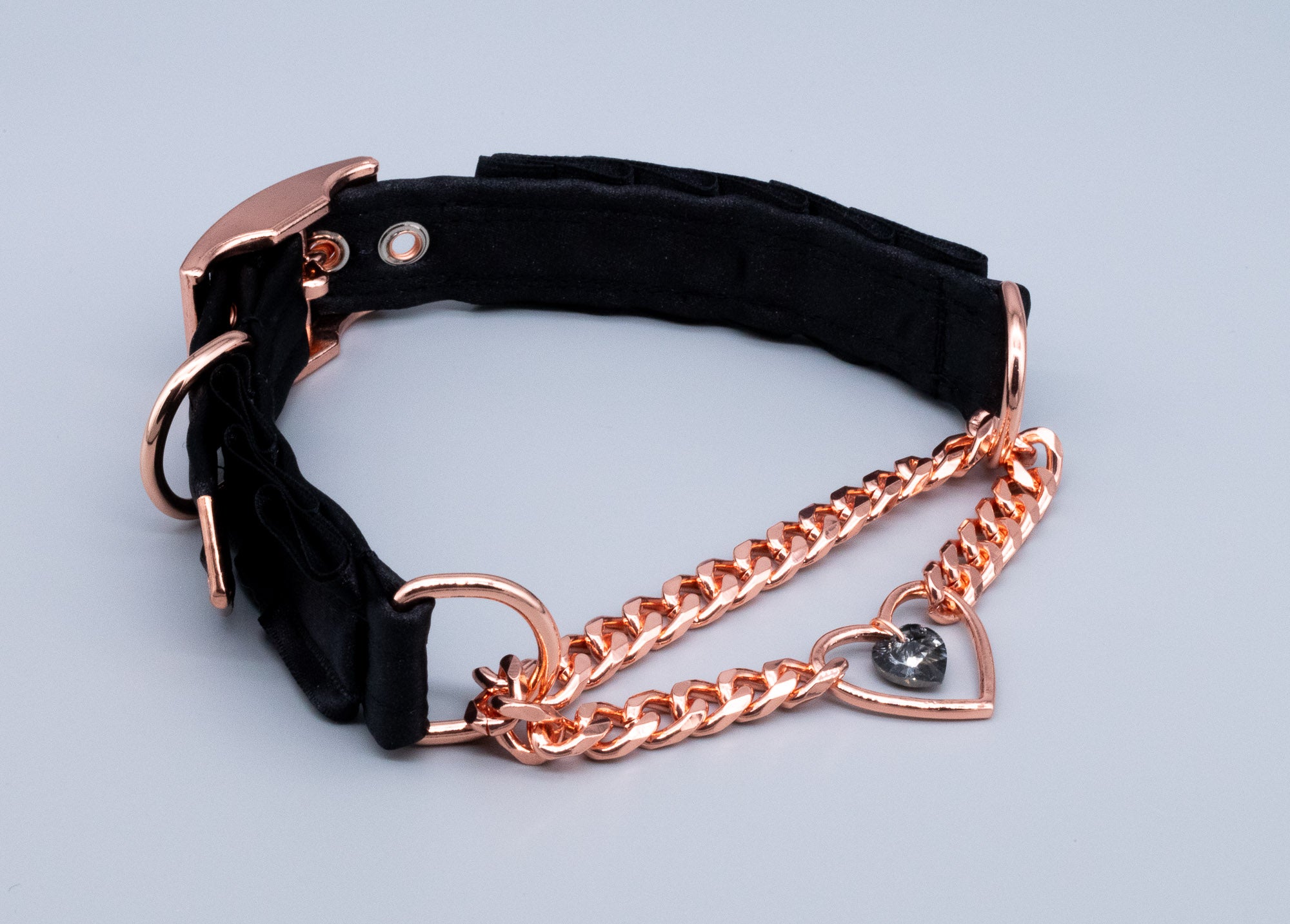 Design Your Own Petite Crystal Heart Martingale Collar