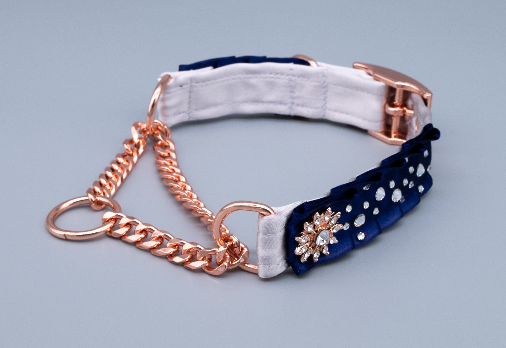 Navy & Dusty Lilac Luxury Martingale Collar