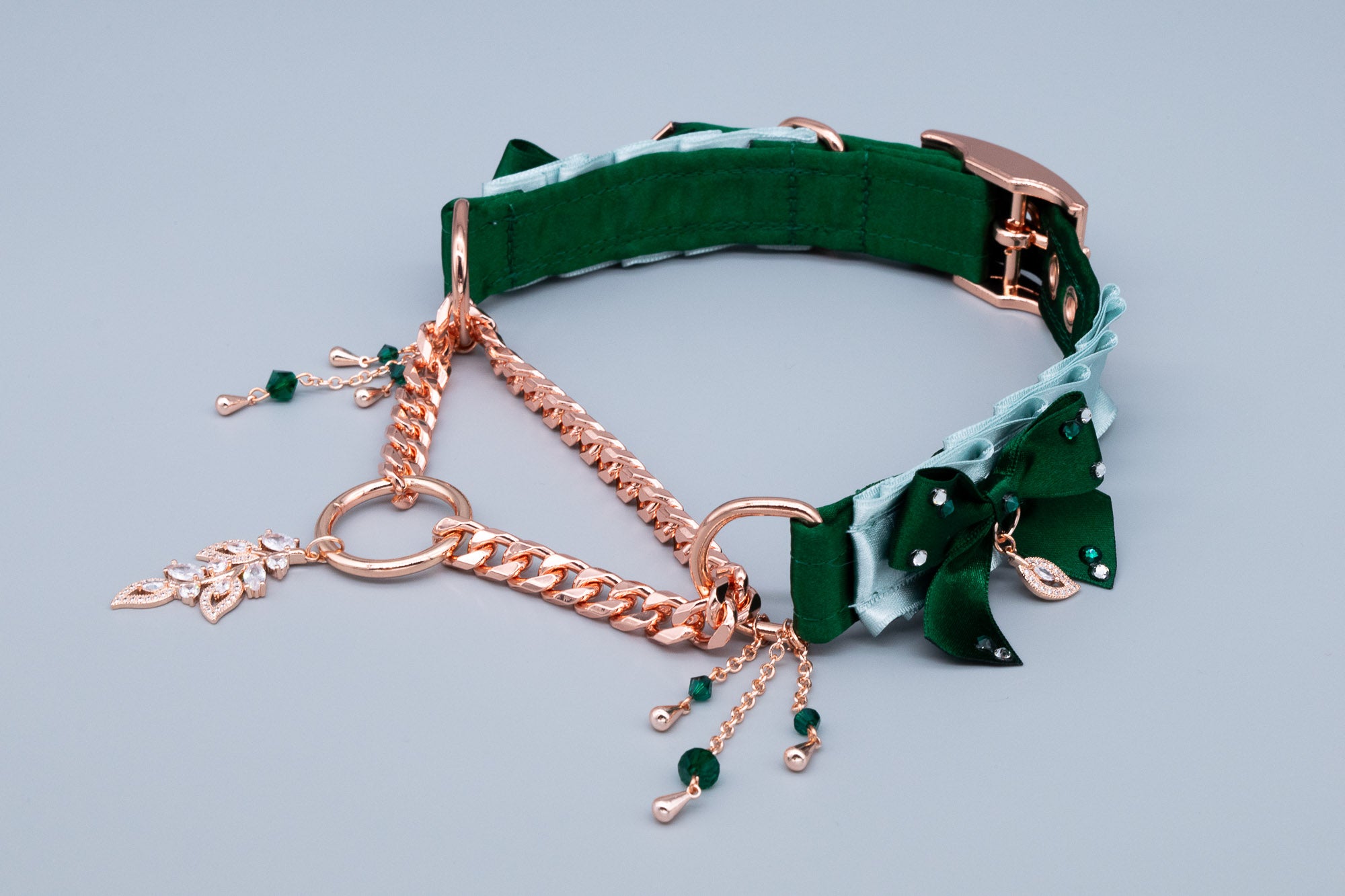 Hunter Green & Seafoam Luxury Martingale Collar