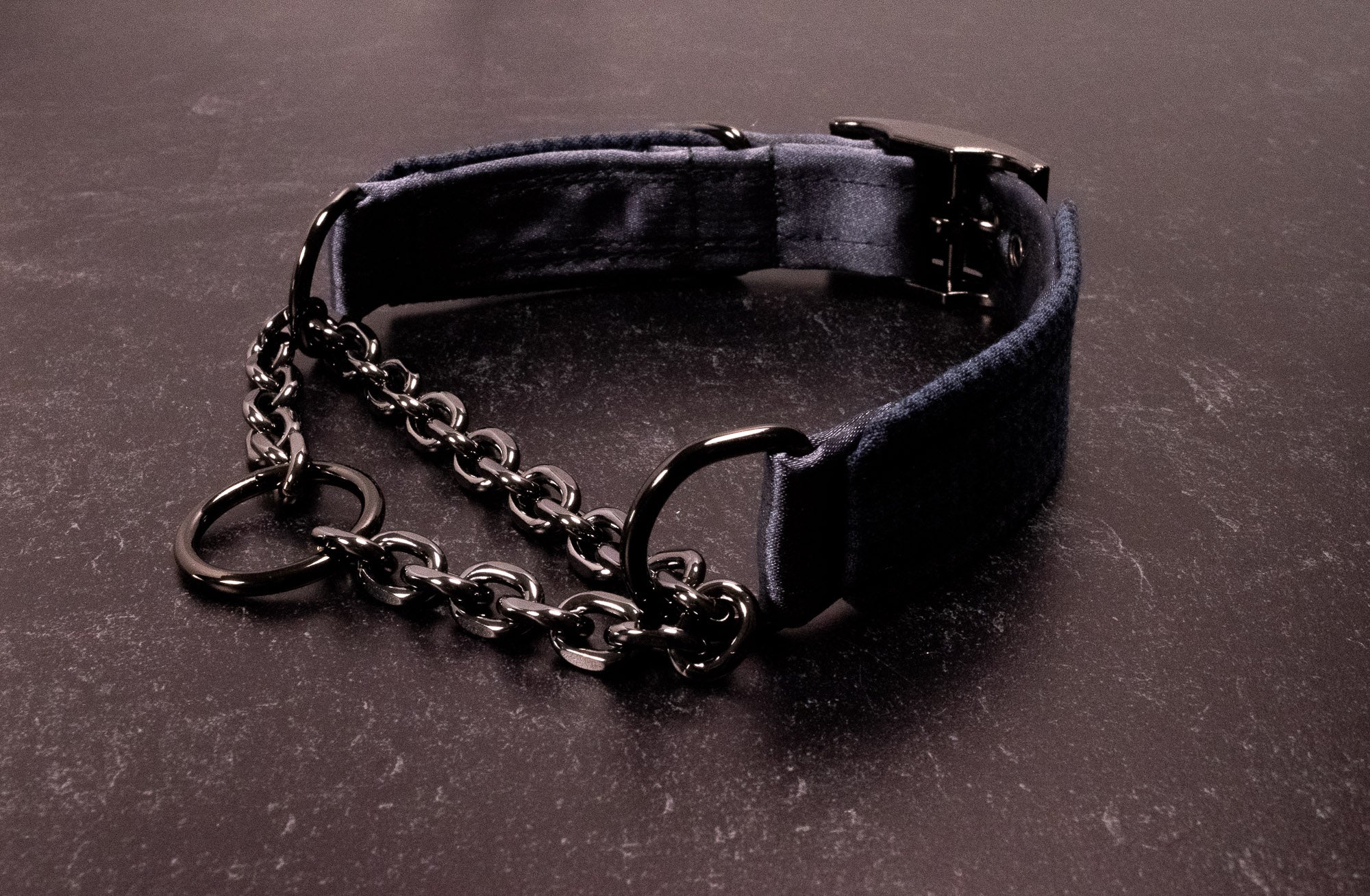 Punk Academia - 12.5" - 15" Navy Plaid Martingale Collar _LIMITED_