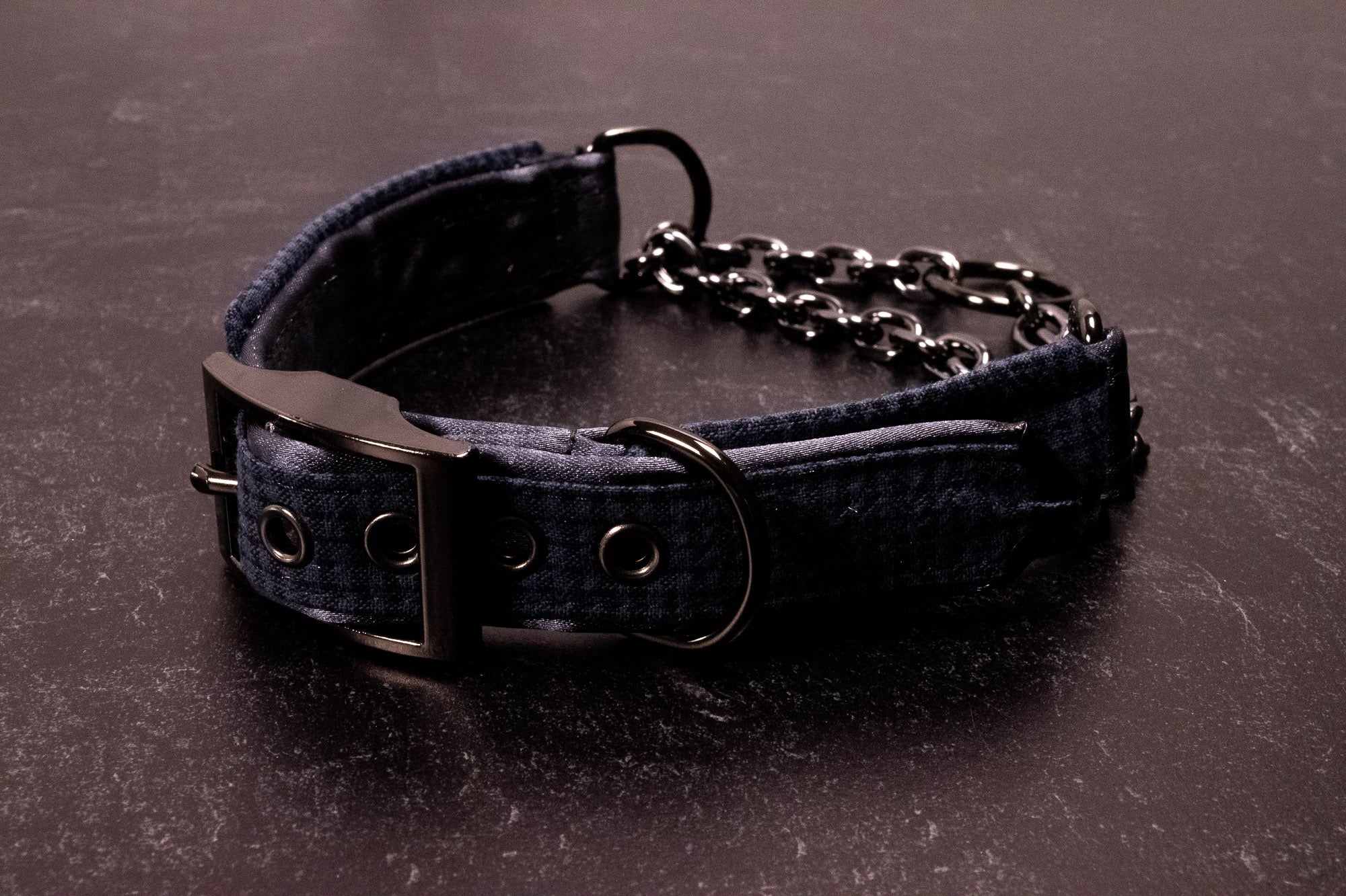 Punk Academia - Navy Plaid Martingale Collar _LIMITED_