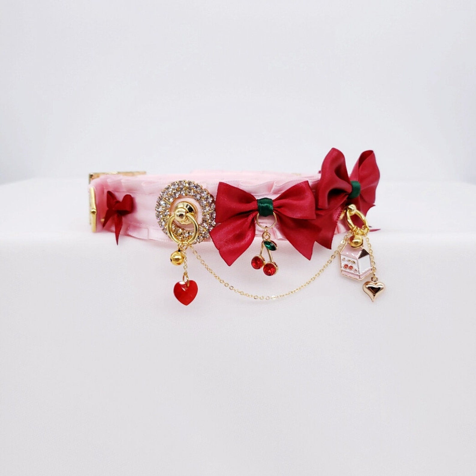 Cherry Love Pink and Gold Luxe Sparkle Collar