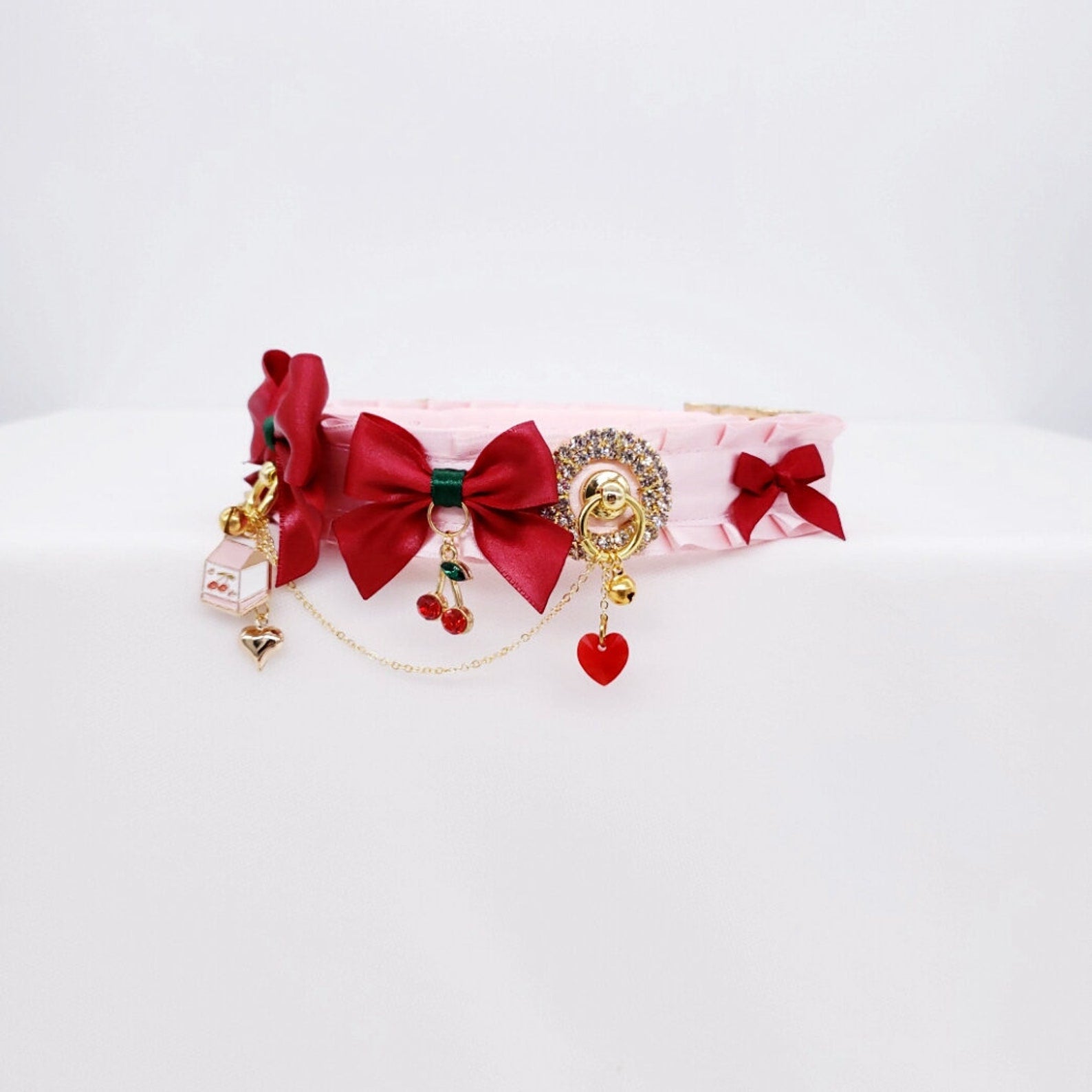 Cherry Love Pink and Gold Luxe Sparkle Collar